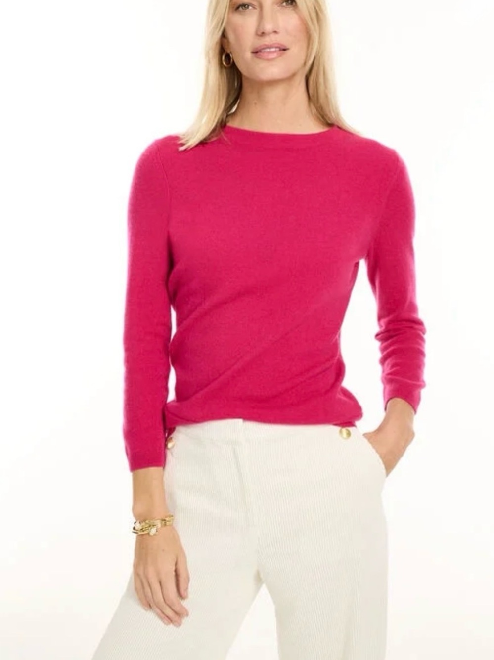 100% Cashmere Talbots Crewneck Sweater Pink